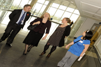 Helen Gordon with hospital staff